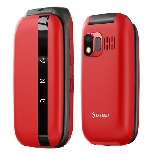 Mobile DANEW K43 4G à clapet Rouge
