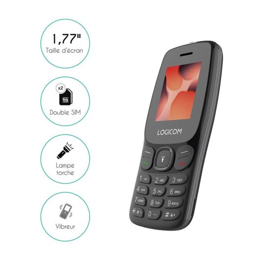Mobile LOGICOM E45 4G 128Mo Noir