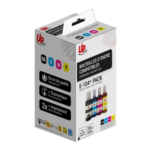 Compatibele UPprint-inktcartridge Epson EcoTank 104 – 4-pack – magenta, cyaan, zwart, geel