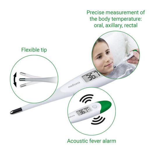 MEDISANA TM-700 Flexibele Medische Thermometer - Snelmeting - Koortsalarm