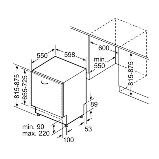 Lave-vaisselle tout intégrable 12couverts - BOSCH SMV 25AX06E
