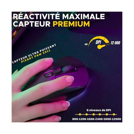 Souris gaming THE G-LAB KULT TITANIUM 