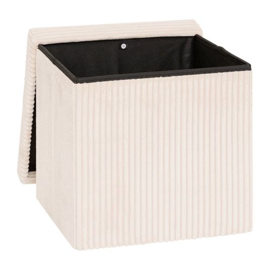 Opvouwbare poef - 38x38 cm - Fluweel Ecru