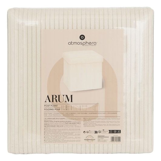 Opvouwbare poef - 38x38 cm - Fluweel Ecru