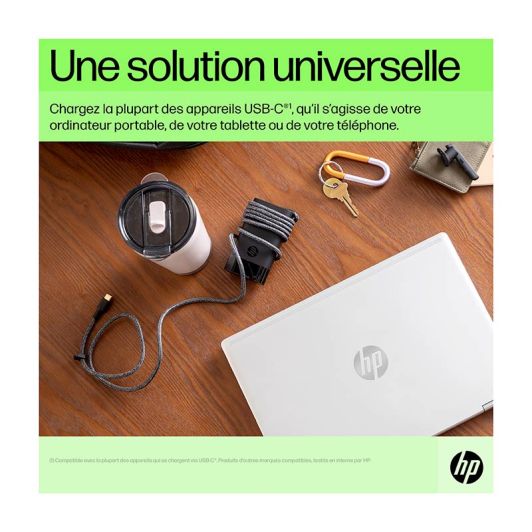 Chargeur HP USB-C 65W – Chargeur universel pour ordinateur portable, tablette et smartphone