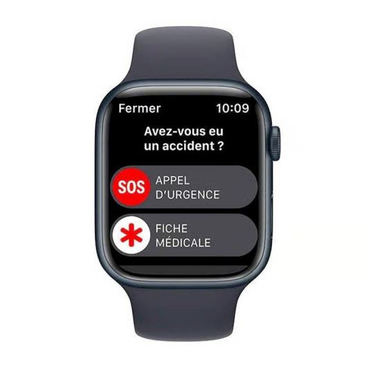 Montre Connectée APPLE WATCH S8 45mm GPS Noir Reconditionnée Grade A+