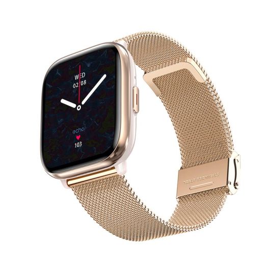 Montre connectée ECHO Rainbow Nano Bracelets Rose + Métal Gold