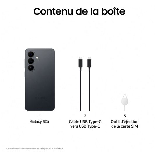 Smartphone SAMSUNG Galaxy S26 512Go Noir