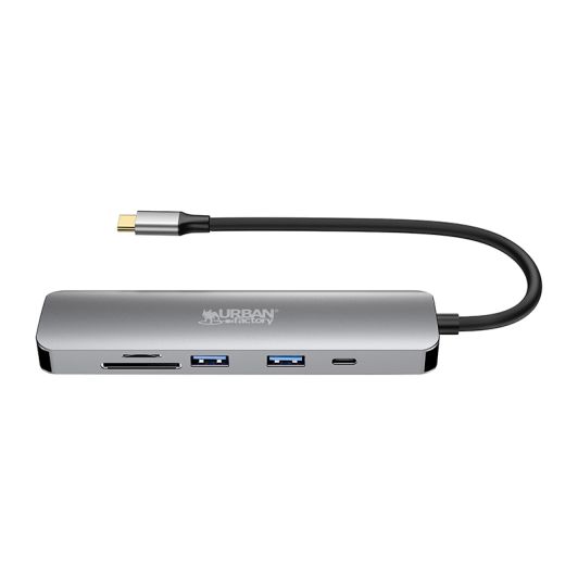 Hub USB-C 6-en-1 – 2x USB-A 3.0, HDMI 4K, SD/TF, Recharge 100W pour Notebook