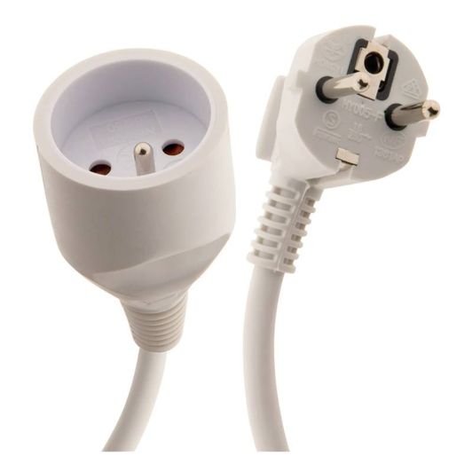 Verlengsnoer ZENITECH 5m wit 16A 3G1.5mm