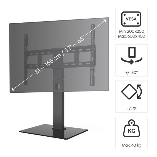 SUPPORT HAMA SUPPORT TV PIED 80 à 165 cm