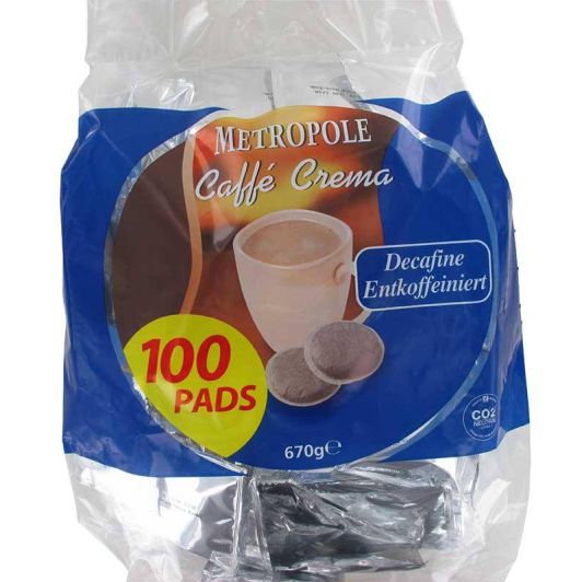 Koffiepads METROPOLE cafeïnevrij x100
