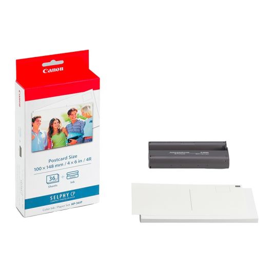 Cartouche d'encre pour imprimante photo Canon KP36IP 36 feuilles 10x15 + encre pour Selphy
