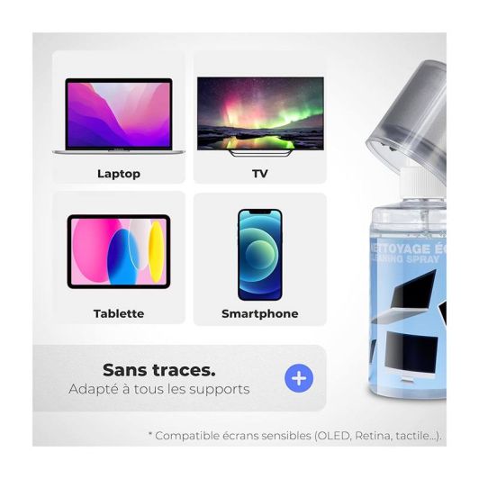 Kit nettoyant APM Tout écran (gel + tissu)