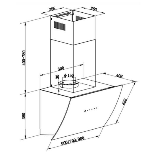 Hellende dampkap VALBERG CIH 60 EGK 302C