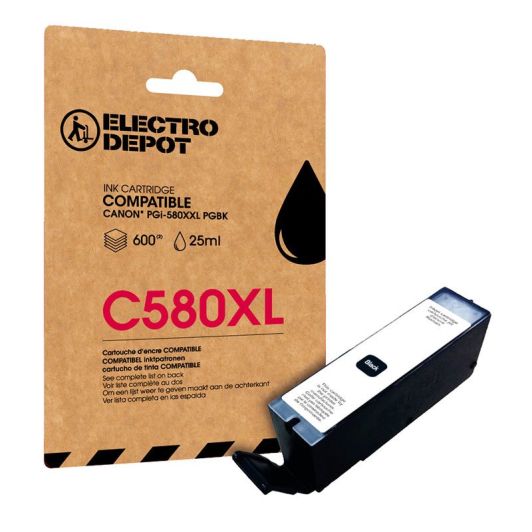 Inktpatroon ELECTRO DEPOT compatibel Canon C580 zwart XXL