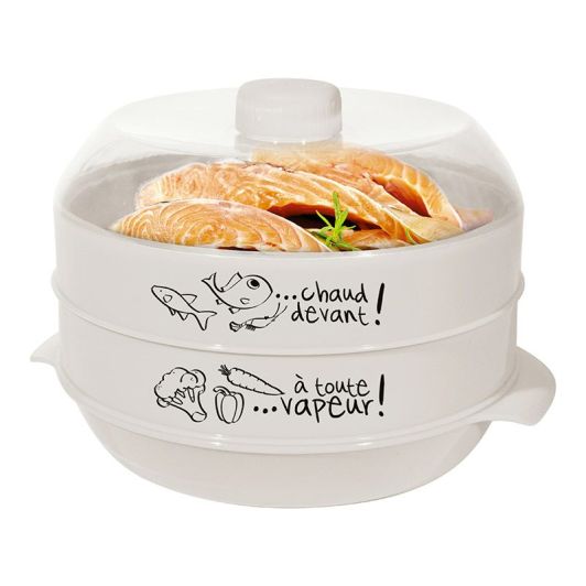 Dubbele stoomkoker voor microgolfoven