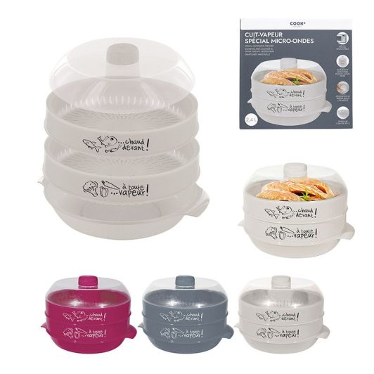 Dubbele stoomkoker voor microgolfoven