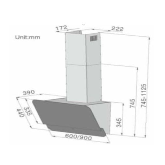 Schuine dampkap VALBERG FIH 60 EGK 756C