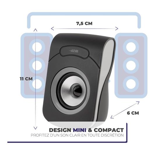 Enceintes APM Filaires USB 2.0 - Duo Haut-Parleurs PC