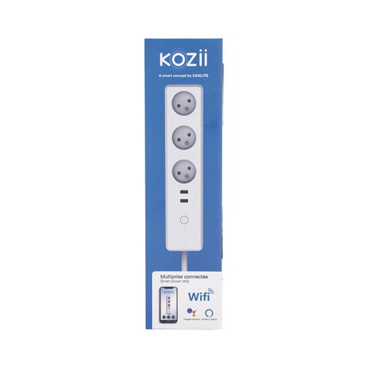 Stekkerdoos KOZII WIFI met 3 stopcontacten + 2 USB-poorten