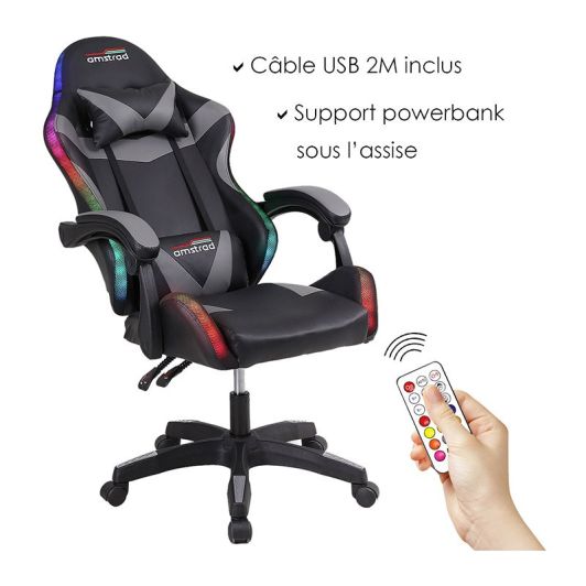 Chaise Gaming AMSTRAD AMS 900 LED TOP1