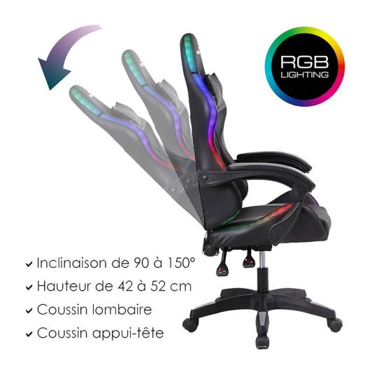 Chaise Gaming AMSTRAD AMS 900 LED TOP1