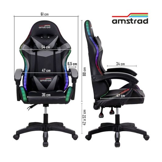 Gamingstoel AMSTRAD AMS-900-LED-TOP1