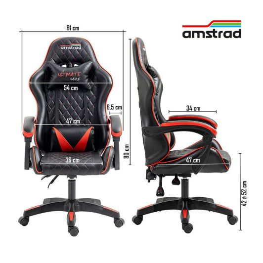 Chaise Gaming AMSTRAD Ultimate Black Red