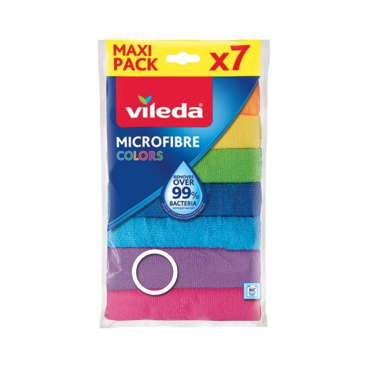 Lot de 7 Chiffons microfibre de couleurs VILEDA