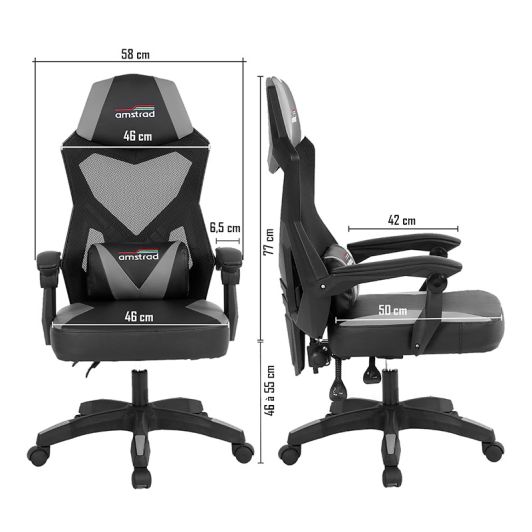 Bureaustoel gaminf AMSTRAD 309 grijs
