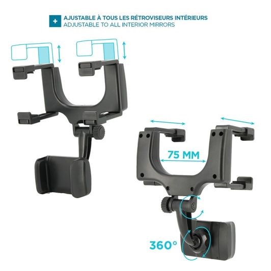 SUPPORT MOBILIS UNIVERSEL POUR RETROVISEUR