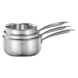 Couvercle Hermétique étanche Easynox - Lot De 3 Casseroles En Acier Inoxydable - Tous Feux Lot 3 Casseroles Vinod