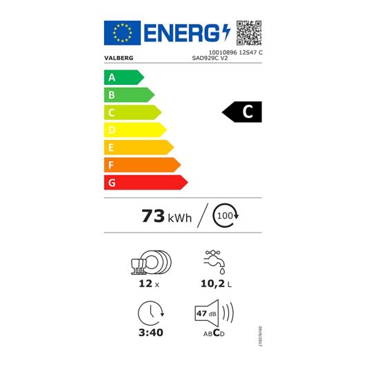 Vaatwasser 60cm VALBERG 12S47 C SAD929C
