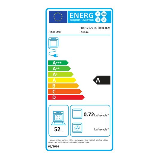 Cuisinière électrique HIGH ONE EC 5050 4CM 343C