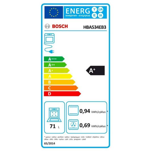 FOUR A CHALEUR TOURNANTE Hydrolyse BOSCH HBA534EB3