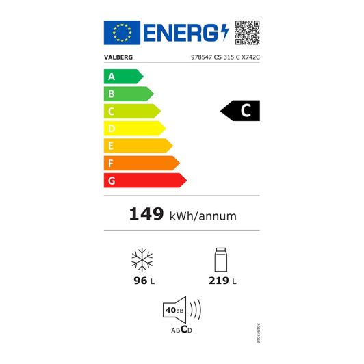 Koel-vriescombinatie VALBERG CS 315 C X742C