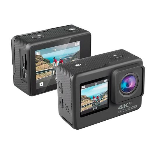 Sportcamera  LEDWOOD 4K Wifi met dubbel scherm