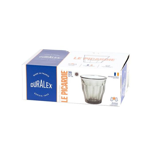 Glas DURALEX Picardie grijs 31cl x6