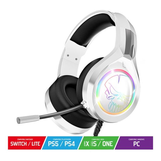 Casque gaming Spirit of Gamer PRO-H8 RGB – Stéréo Filaire 2.0, Microphone Omnidirectionnel, Haut-Parleurs 50mm, Compatible PC, PS5, Xbox, Switch, Mac, Smartphone – Coussinets Similicuir Confort