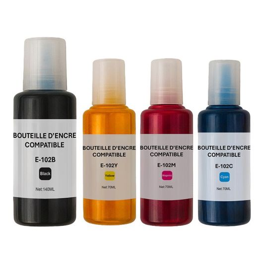 Pack bouteilles d'encre ELECTRO DEPOT compatible EPSON 102 ECO TANK