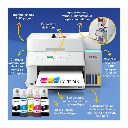 Imprimante EPSON ET-3956 multifonction - ECOTANK 