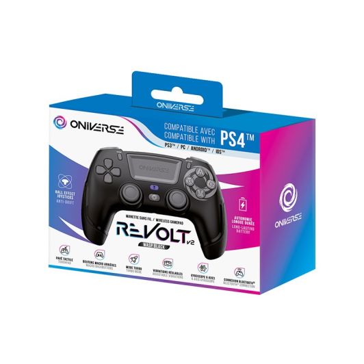 ONIVERSE Revolt V2 Wireless Controller - Geschikt voor PS4 en PC - Bluetooth - Zwart