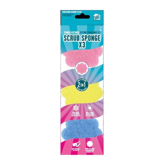 Set van 3 SCRUB Bloem Sponzen