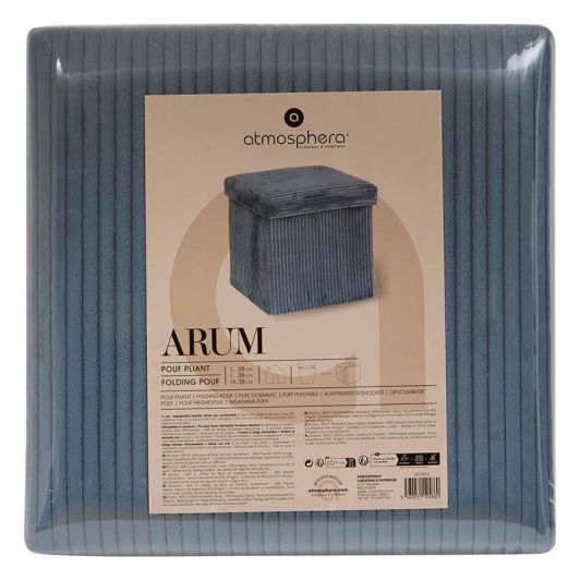 Opvouwbare poef 38×38 cm – blauwe fluweel