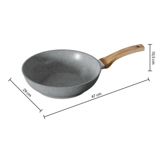 Wok van 28 cm van gesmeed aluminium, Nature-serie