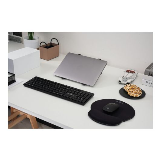 Pack Office BLUESTORK Sans Fil 4-en-1 – Clavier Silencieux, Souris 1600 DPI & Support PC