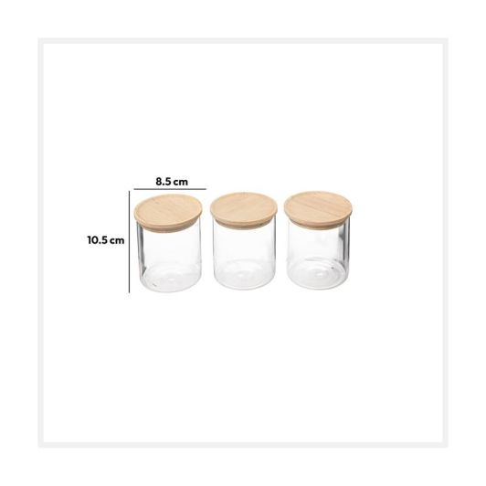 Set van 3 Glazen Voorraadpotten 350 ml