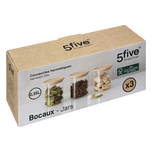 Set van 3 Glazen Voorraadpotten 350 ml