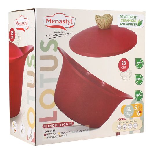 Stoofpot MENASTYL Lotus 28 cm magenta